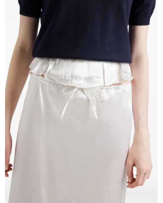 Prada サテンミディ スカート White