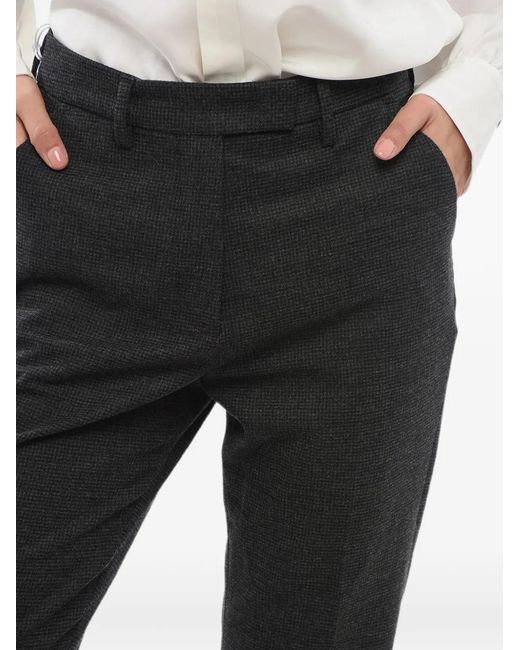 Department 5 Black Belt-Loops Straight-Leg Trousers