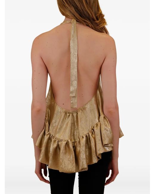 Azeeza White Winston Ruffled Halterneck Top