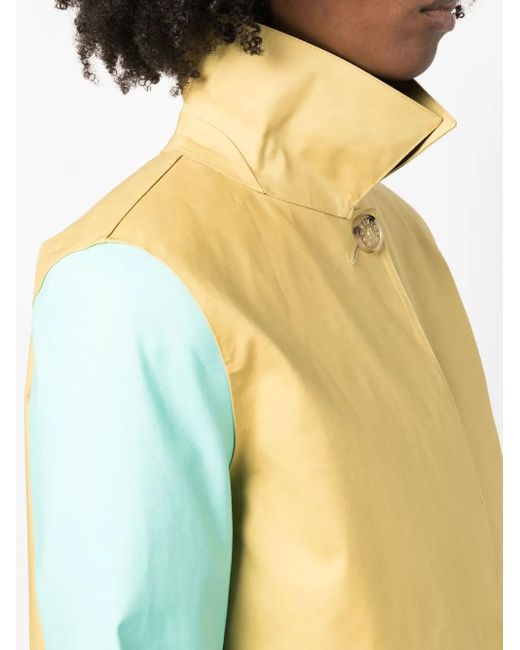 Mackintosh Yellow Colour-Block Cotton Coat
