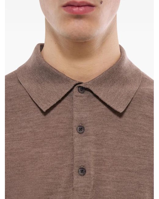 Fursac Brown T-Shirt En Laine Mérinos for men