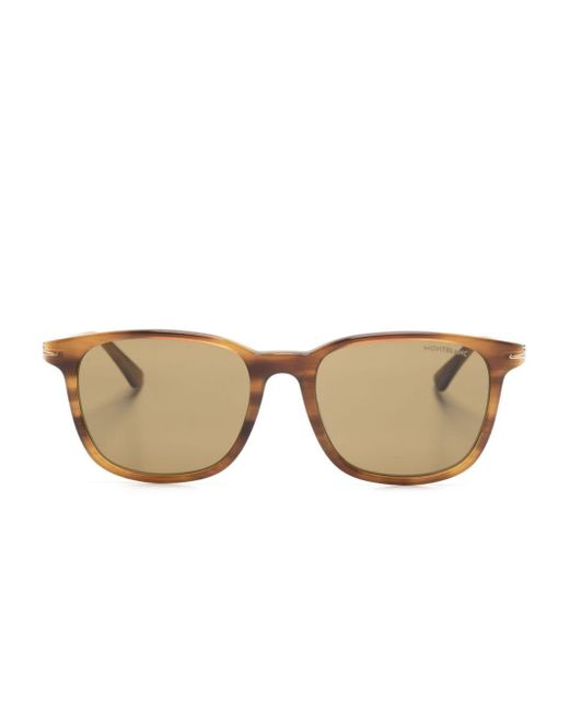 Montblanc Natural Rectangle-frame Sunglasses for men