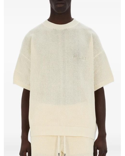 Amiri Natural Open-Knit Short-Sleeve T-Shirt for men