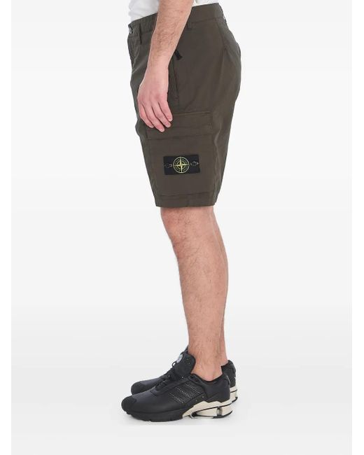 Stone Island Gray Cargo Bermuda Shorts for men