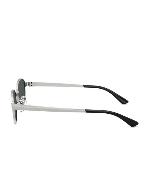 Ray-Ban Gray Oval-Frame Sunglasses