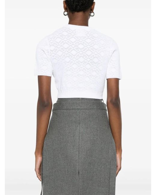 T-Shirt Crop Con Monogramma 72 di Givenchy in White