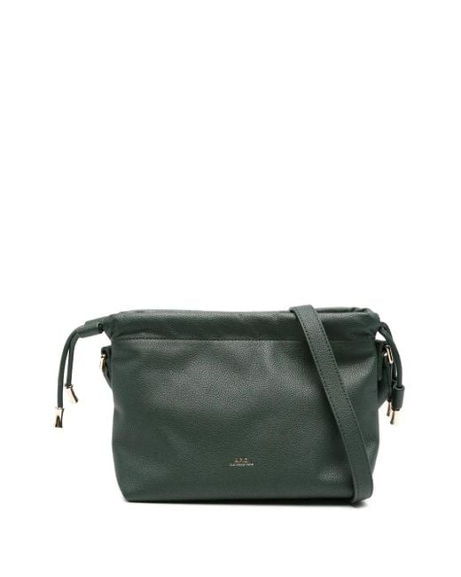 A.P.C. Green Mini Ninon Drawstring Shoulder Bag