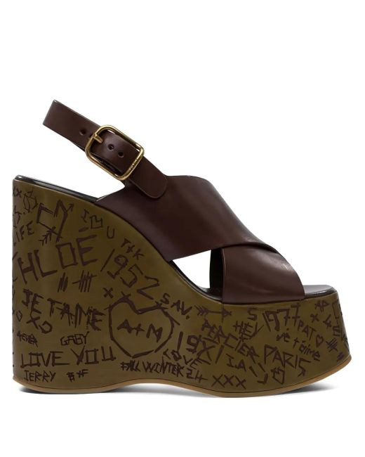 Sandali Con Zeppa di Chloé in Brown