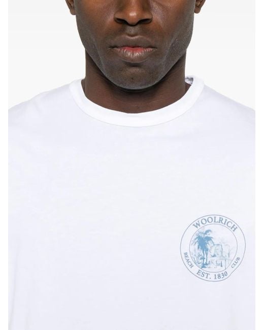 Woolrich White Cotton T-Shirt for men