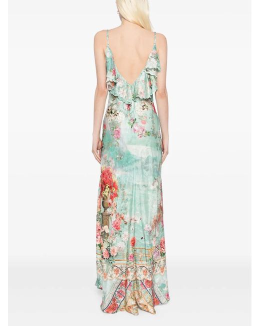 Camilla Vネック スリップドレス Blue