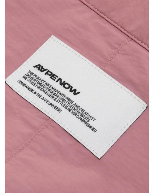 Aape By A Bathing Ape Pink Aapenow Logo-Patch Piping Jacket for men
