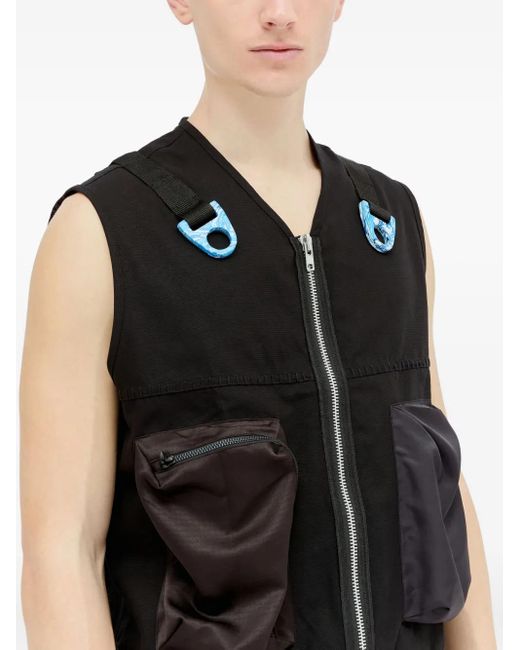 Space Available Black Ring-Detail Utility Vest
