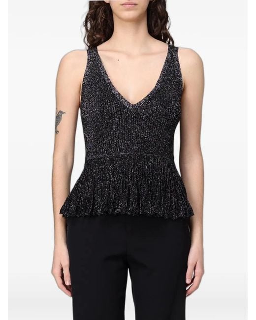 Moschino Black V-Neck Top