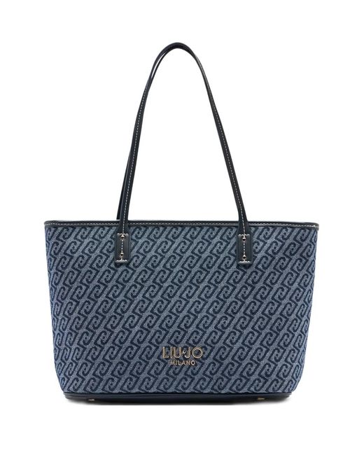 Liu Jo Blue Jacquard Denim Tote Bag