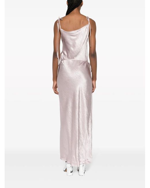 Acne Pink Satin Bias-cut Dress