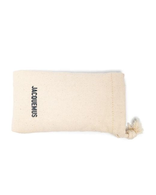 Jacquemus Black Oversized Asymmetric Sunglasses