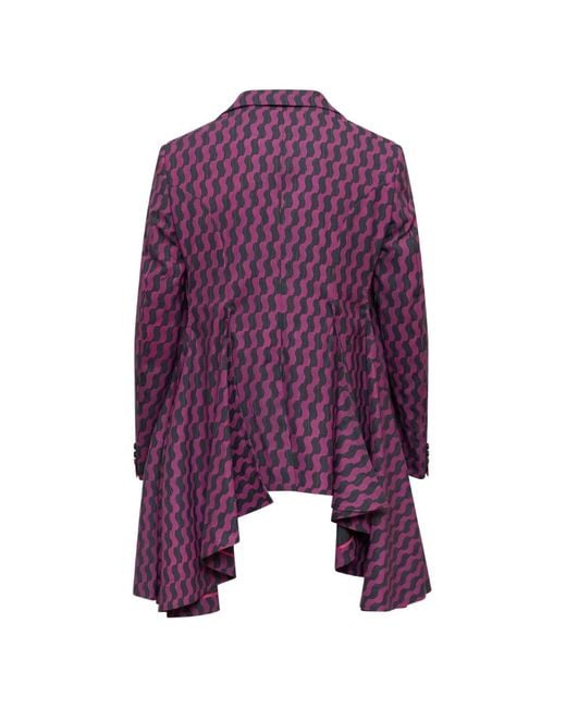 Comme des Garçons Purple Geometric-Pattern Blazer for men