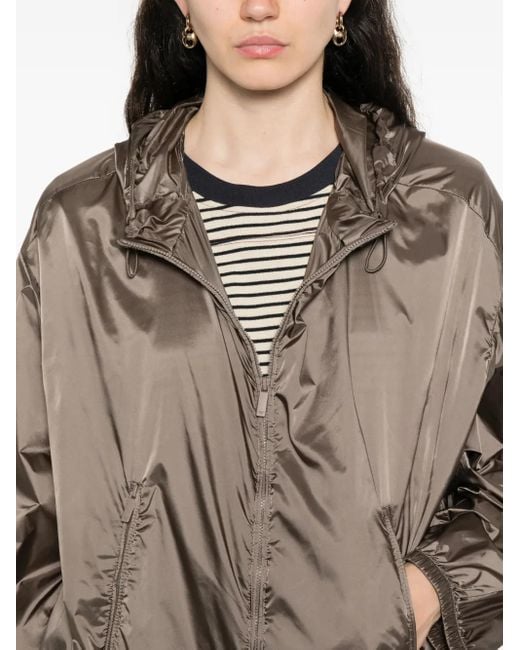 Emporio Armani Brown Hooded Drawstring Jacket