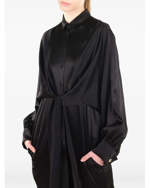 Loewe Black Knot-Tie Midi Dress