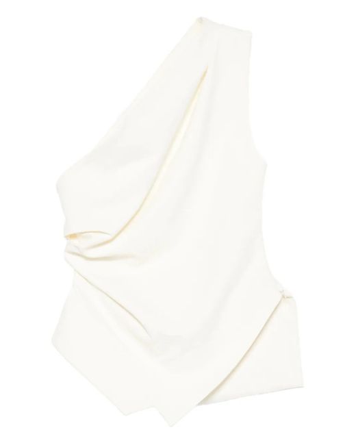 Top drapeado con hombro descubierto Rohe de color White