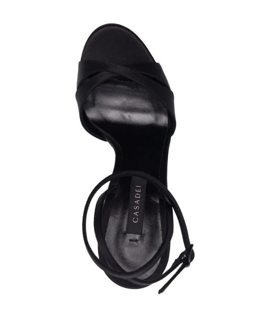 Casadei Black Flora 130Mm Sandals