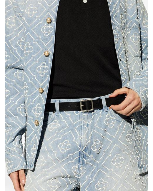 DSquared² White Buckled Leather Belt for men