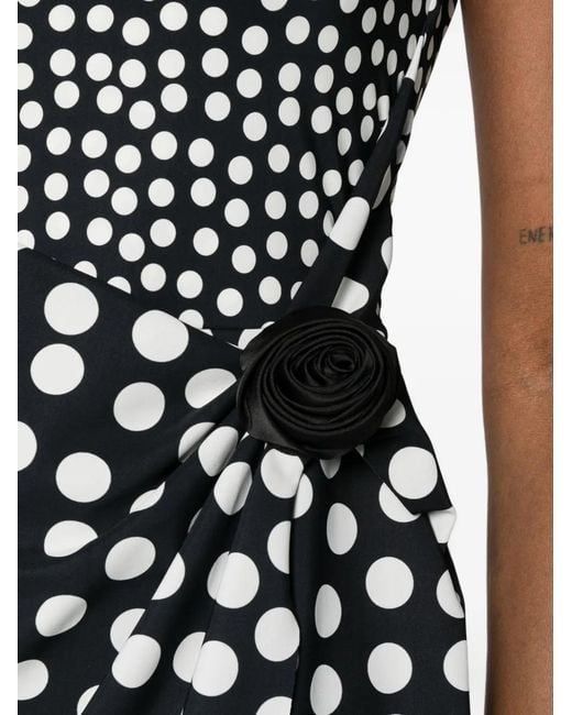 La Petite Robe Di Chiara Boni White Polka Dot Flower Midi Dress