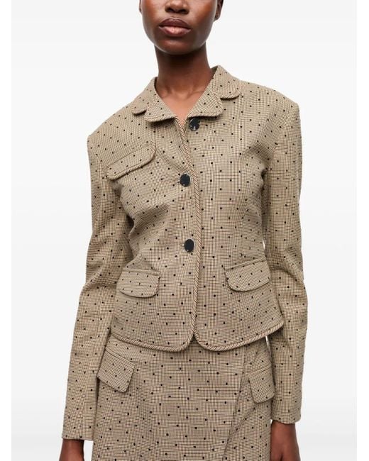 Ganni Natural Polka Dot-Print Blazer