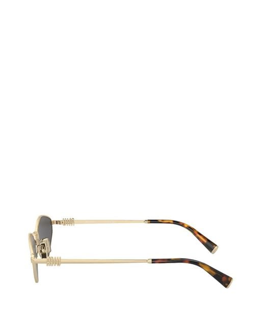 Miu Miu Metallic Geometric-Frame Sunglasses