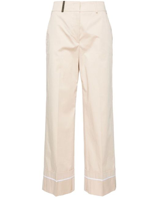 Peserico Natural Mid-rise Cropped Trousers
