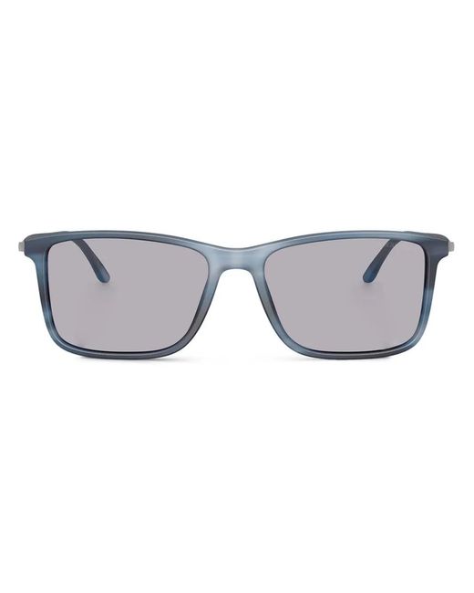 Giorgio Armani Gray Rectangle-Frame Sunglasses for men