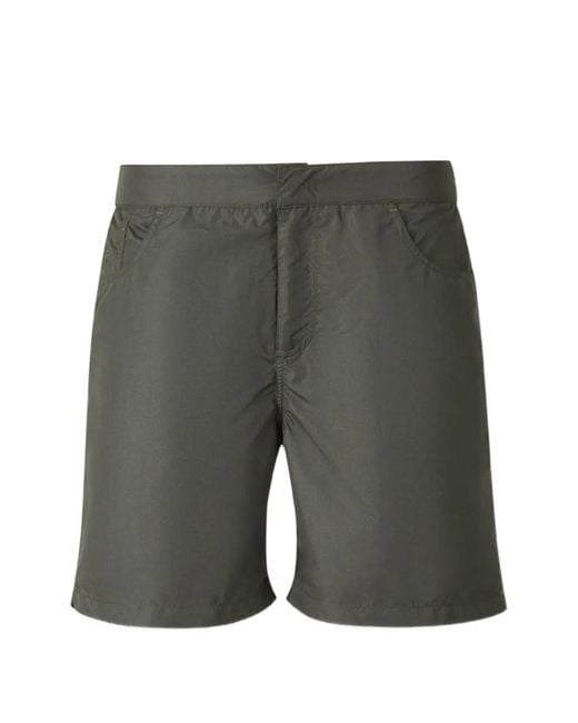 richard j. brown Gray Logo-Embroidered Swim Shorts for men