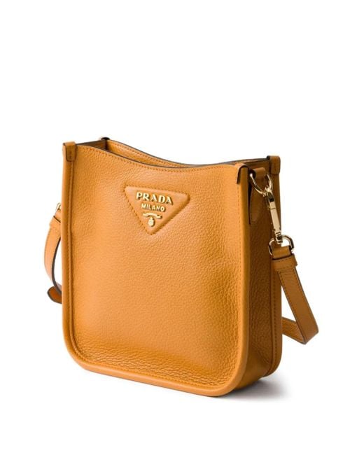 Prada Brown Mini-Schultertasche Aus Leder