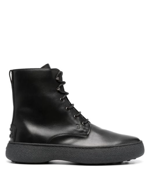 Tod's Black W.g. Lace-up Ankle Boots for men