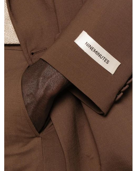 Nineminutes Brown Submarine Double-Breasted Blazer for men