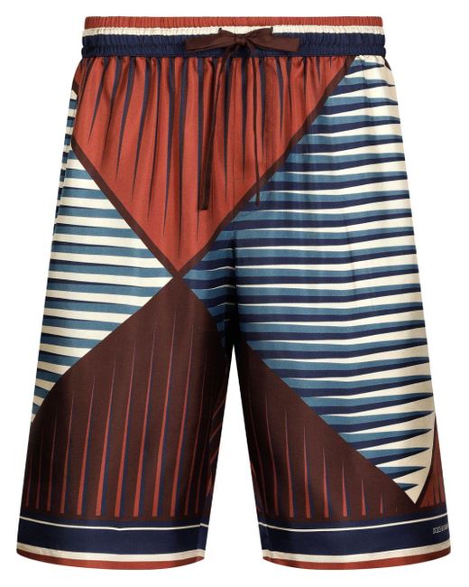 Dolce & Gabbana Shorts Met Geometrische Print in het Blue voor heren