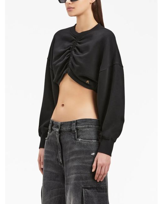Palm Angels Cropped Blouse in het Black