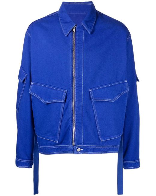 Dion Lee Zip-fastening Denim Cargo Jacket in Blue | Lyst UK
