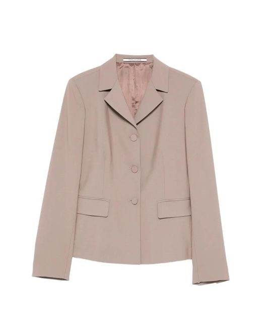 Blazer De Lana Con Bolsillos De Parche Tagliatore de color Natural