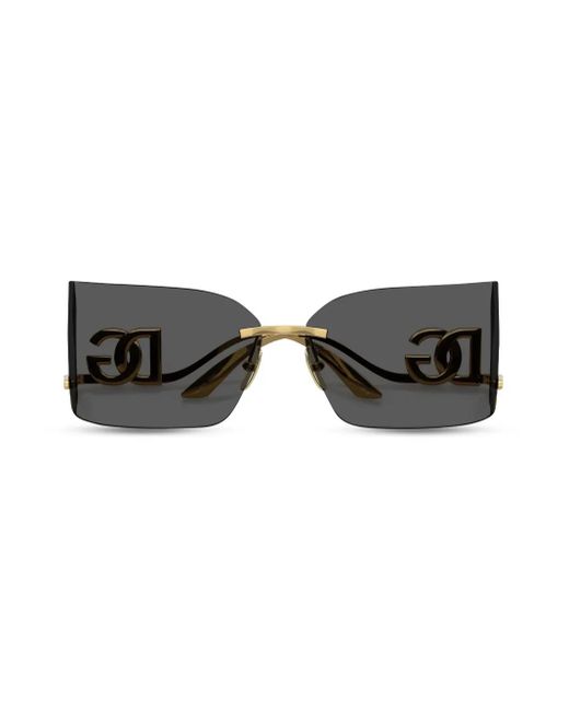 Dolce & Gabbana Gray Logo-Plaque Sunglasses
