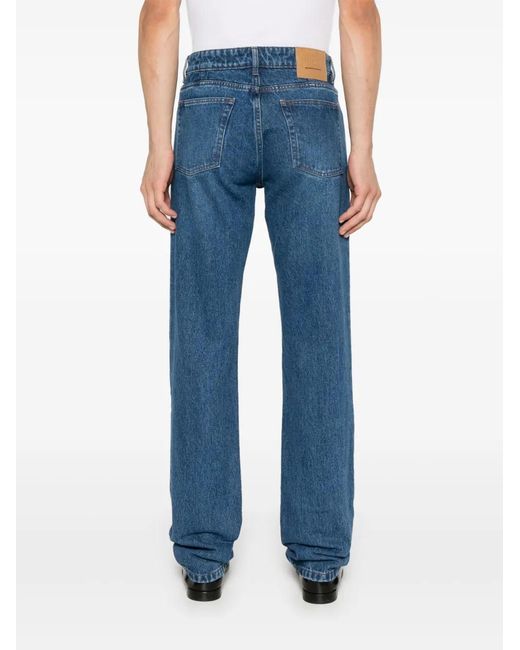 AMI Blue Classic Fit Cotton Jeans for men