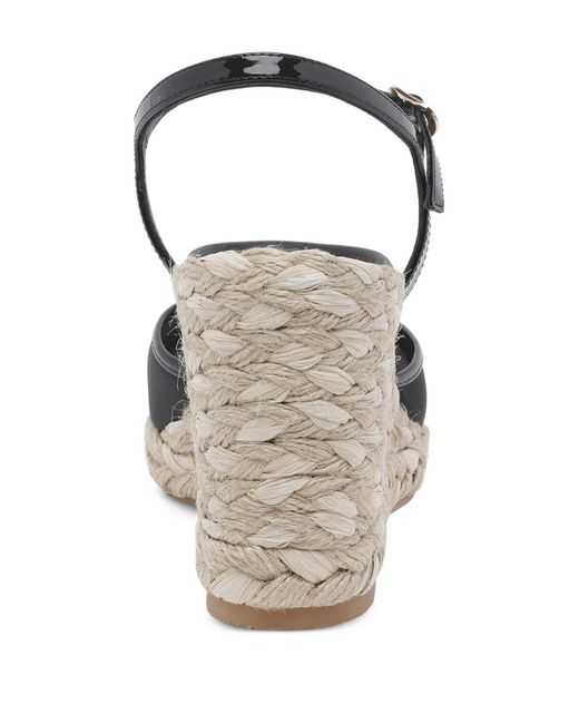 Stuart Weitzman White Mesh Buckle Heeled Espadrilles