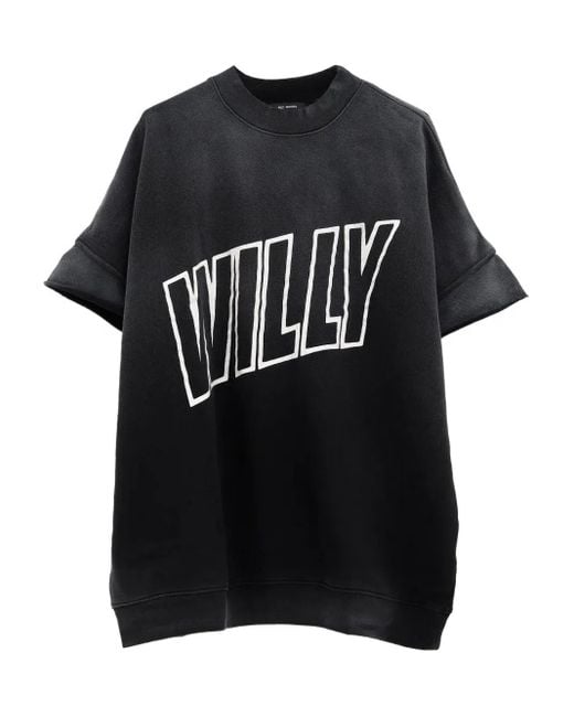 Willy Chavarria Black Logo-Print T-Shirt for men