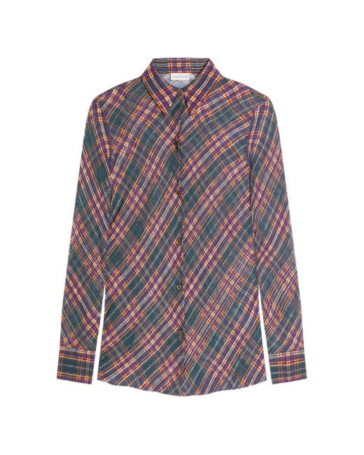 Dries Van Noten Purple Fitted Lurex Shirt