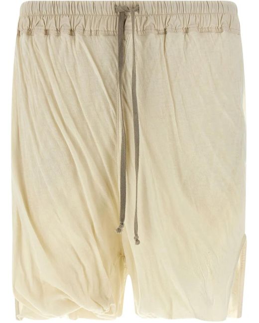 Rick Owens Natural 'Dbl Long Boxers' Bermuda Shorts for men