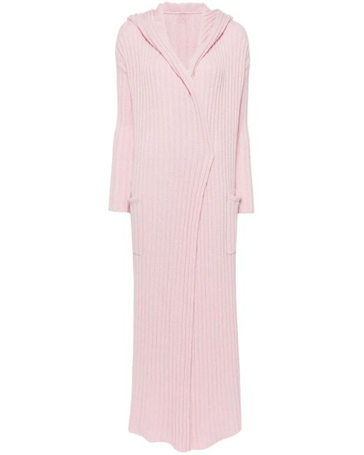 Teddy Cashmere Pink Amalfi Chunky-Knit Cashmere Cardigan