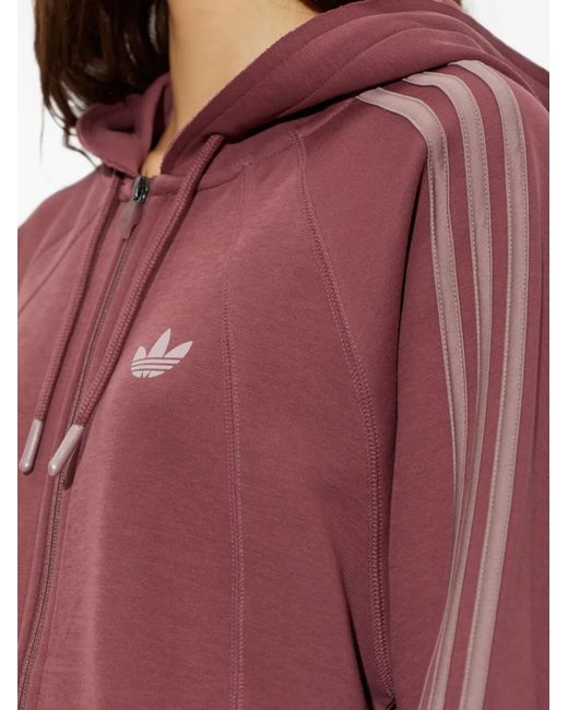 Adidas Logo-Embroidered Side-Stripe Hoodie