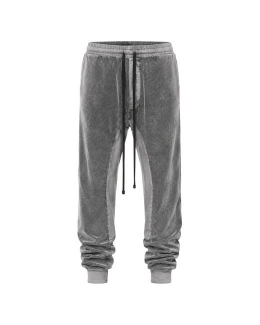 Thom Krom Gray Panelled Drawstring Track Pants for men