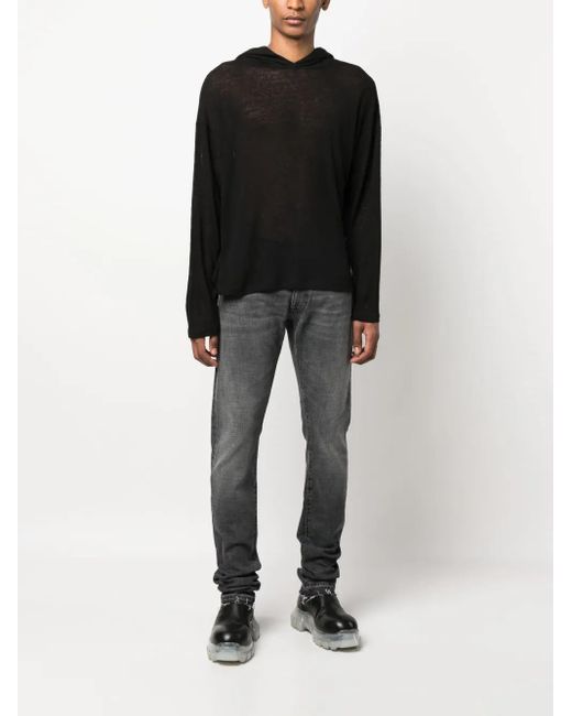424 Gray Logo-Patch Slim-Fit Jeans for men