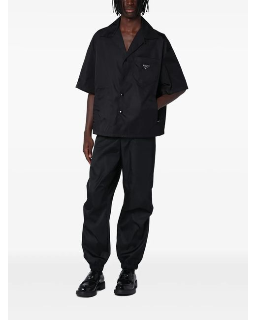 Prada Black Re-Nylon Short-Sleeved Shirt for men